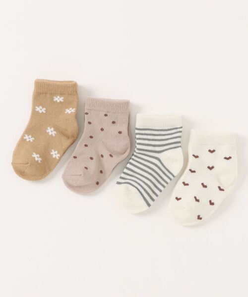 【セール】◆Quincy Mae◆PRINTED SOCKS SET | FERN STRIPE, ACORNS, HEARTS, DAISY（その他ベビー用品）｜IO（イオ）（イオ）