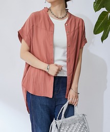 un dix cors | フリル襟フレンチスリーブブラウス(シャツ/ブラウス)