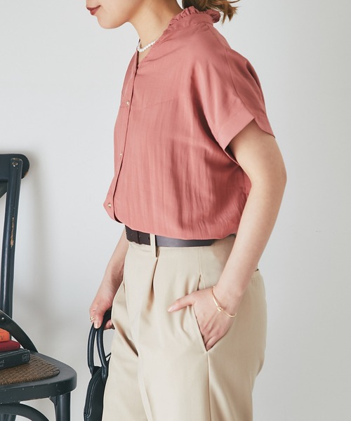 un dix cors(アンディコール)の「フリル襟フレンチスリーブブラウス(シャツ/ブラウス・レディース・ピンク/イエロー/ブラック/オフホワイト・FREE)」の17枚目の写真