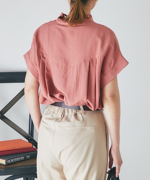 un dix cors(アンディコール)の「フリル襟フレンチスリーブブラウス(シャツ/ブラウス・レディース・ピンク/イエロー/ブラック/オフホワイト・FREE)」の18枚目の写真