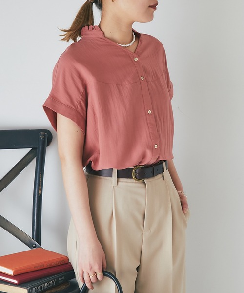 un dix cors(アンディコール)の「フリル襟フレンチスリーブブラウス(シャツ/ブラウス・レディース・ピンク/イエロー/ブラック/オフホワイト・FREE)」の19枚目の写真