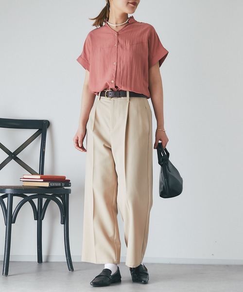 un dix cors(アンディコール)の「フリル襟フレンチスリーブブラウス(シャツ/ブラウス・レディース・ピンク/イエロー/ブラック/オフホワイト・FREE)」の12枚目の写真