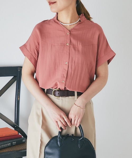 un dix cors(アンディコール)の「フリル襟フレンチスリーブブラウス(シャツ/ブラウス・レディース・ピンク/イエロー/ブラック/オフホワイト・FREE)」の16枚目の写真