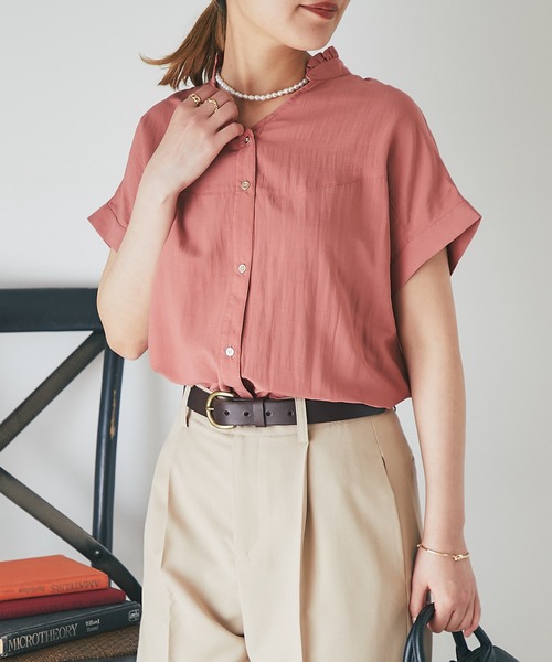 un dix cors(アンディコール)の「フリル襟フレンチスリーブブラウス(シャツ/ブラウス・レディース・ピンク/イエロー/ブラック/オフホワイト・FREE)」の20枚目の写真