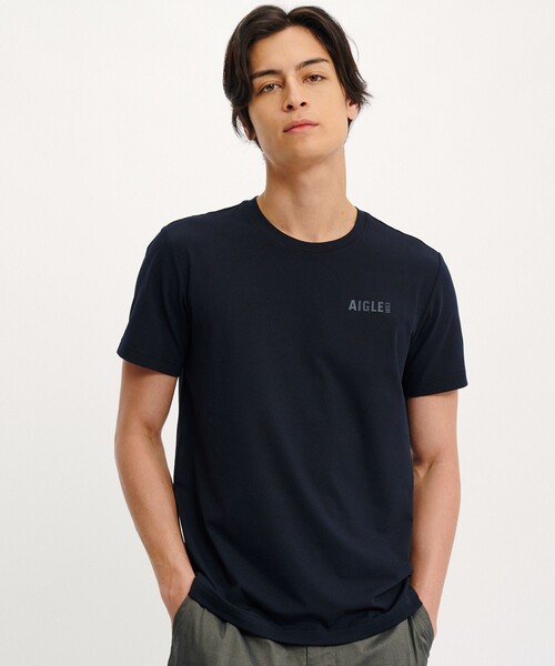 AIGLE(エーグル)の「UVカット 吸水速乾 プライムフレックス ワンポイントロゴ 半袖Tシャツ(Tシャツ/カットソー・メンズ・ブルー/ホワイト/ブラック・XL/S/M/L)」の3枚目の写真