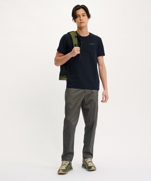 AIGLE(エーグル)の「UVカット 吸水速乾 プライムフレックス ワンポイントロゴ 半袖Tシャツ(Tシャツ/カットソー・メンズ・ブルー/ホワイト/ブラック・XL/S/M/L)」の4枚目の写真