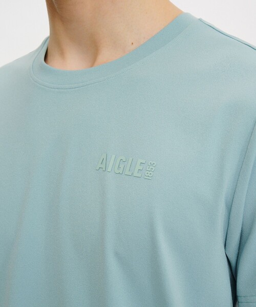 AIGLE(エーグル)の「UVカット 吸水速乾 プライムフレックス ワンポイントロゴ 半袖Tシャツ(Tシャツ/カットソー・メンズ・ブルー/ホワイト/ブラック・XL/S/M/L)」の7枚目の写真