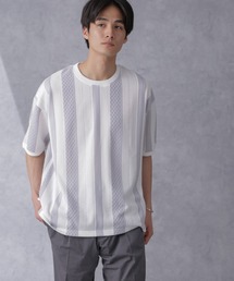 ストライプジャガードTシャツ 半袖