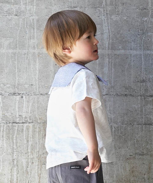 petit main（プティマイン）の「【接触冷感】セーラーTシャツ（Tシャツ/カットソー・キッズ・オフホワイト/ネイビー・80ｃｍ/130cm/120cm/110cm/100cm/90cm）」の11枚目の写真