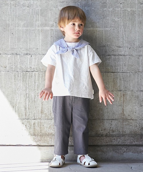 petit main（プティマイン）の「【接触冷感】セーラーTシャツ（Tシャツ/カットソー・キッズ・オフホワイト/ネイビー・80ｃｍ/130cm/120cm/110cm/100cm/90cm）」の12枚目の写真