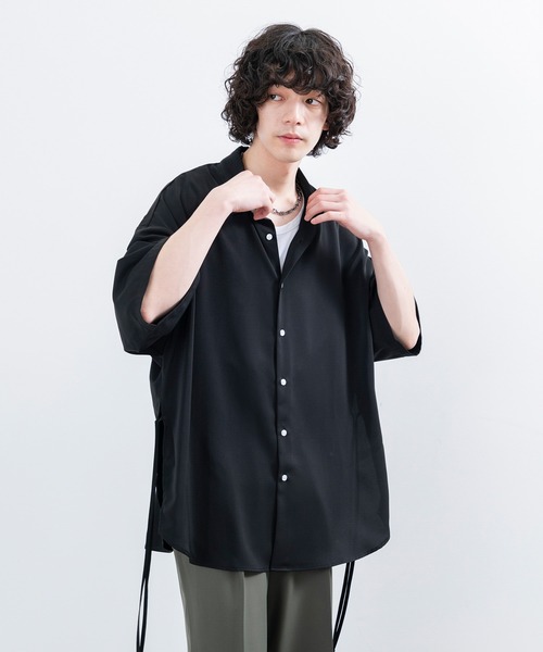 JUNRED(ジュンレッド)の「【 UNISEX 】スリットコードハーフスリーブシャツ(シャツ/ブラウス・メンズ・ホワイト/ブラック/サックスブルー・M/L/S)」の22枚目の写真