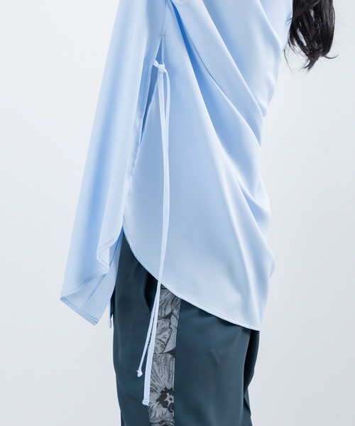 JUNRED(ジュンレッド)の「【 UNISEX 】スリットコードハーフスリーブシャツ(シャツ/ブラウス・メンズ・ホワイト/ブラック/サックスブルー・M/L/S)」の8枚目の写真