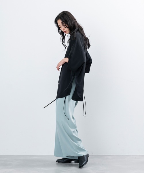 JUNRED(ジュンレッド)の「【 UNISEX 】スリットコードハーフスリーブシャツ(シャツ/ブラウス・メンズ・ホワイト/ブラック/サックスブルー・M/L/S)」の9枚目の写真