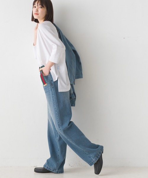 OMNES(オムネス)の「冷感シルクタッチドルマンスリーブ6分袖プルオーバー(Tシャツ/カットソー・レディース・ブラック/ベージュ/ホワイト/ピンク/ブラウン・FREE)」の6枚目の写真