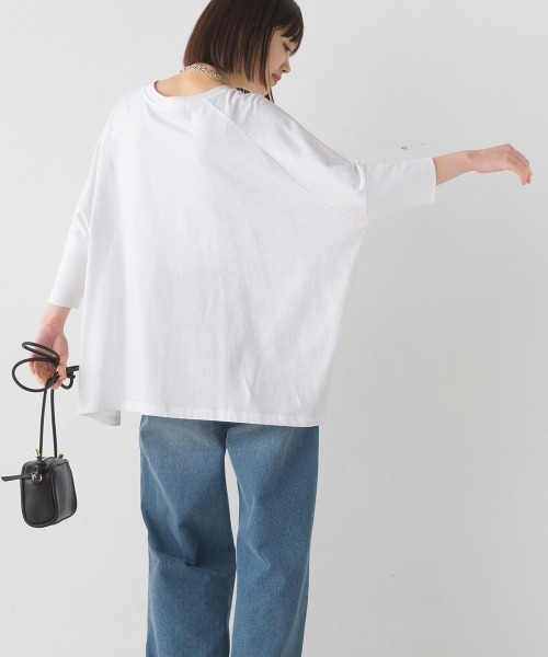 OMNES(オムネス)の「冷感シルクタッチドルマンスリーブ6分袖プルオーバー(Tシャツ/カットソー・レディース・ブラック/ベージュ/ホワイト/ピンク/ブラウン・FREE)」の9枚目の写真