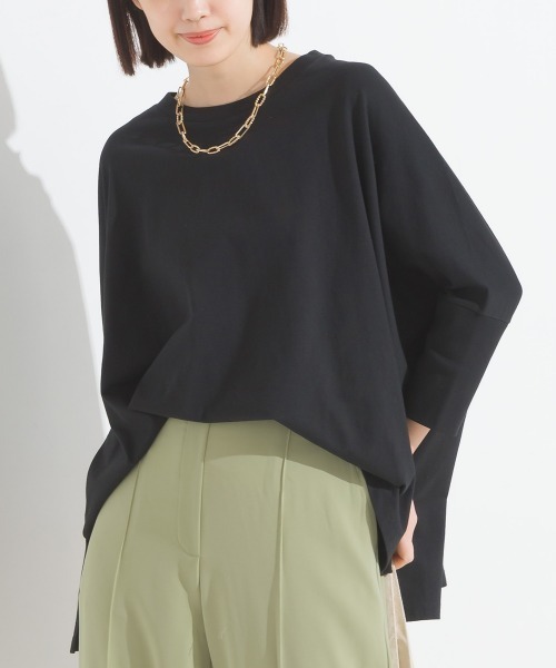 OMNES(オムネス)の「冷感シルクタッチドルマンスリーブ6分袖プルオーバー(Tシャツ/カットソー・レディース・ブラック/ベージュ/ホワイト/ピンク/ブラウン・FREE)」の13枚目の写真