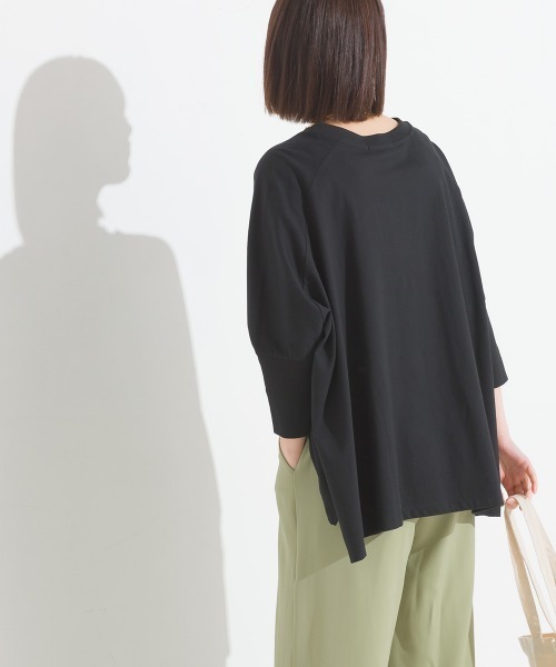 OMNES(オムネス)の「冷感シルクタッチドルマンスリーブ6分袖プルオーバー(Tシャツ/カットソー・レディース・ブラック/ベージュ/ホワイト/ピンク/ブラウン・FREE)」の14枚目の写真