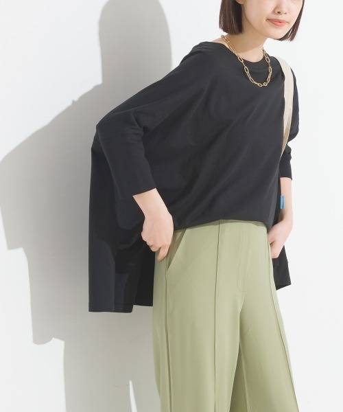 OMNES(オムネス)の「冷感シルクタッチドルマンスリーブ6分袖プルオーバー(Tシャツ/カットソー・レディース・ブラック/ベージュ/ホワイト/ピンク/ブラウン・FREE)」の15枚目の写真