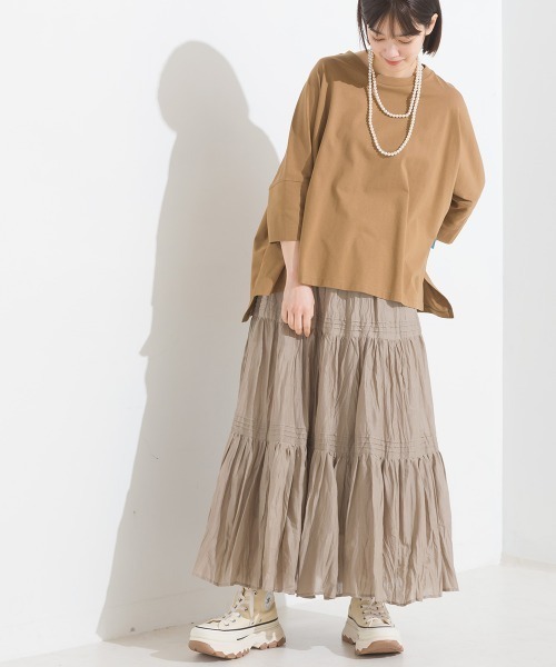 OMNES(オムネス)の「冷感シルクタッチドルマンスリーブ6分袖プルオーバー(Tシャツ/カットソー・レディース・ブラック/ベージュ/ホワイト/ピンク/ブラウン・FREE)」の19枚目の写真