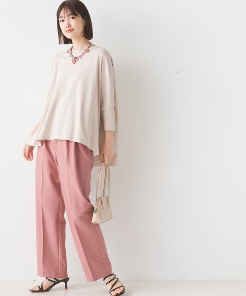 OMNES(オムネス)の「冷感シルクタッチドルマンスリーブ6分袖プルオーバー(Tシャツ/カットソー・レディース・ブラック/ベージュ/ホワイト/ピンク/ブラウン・FREE)」の22枚目の写真