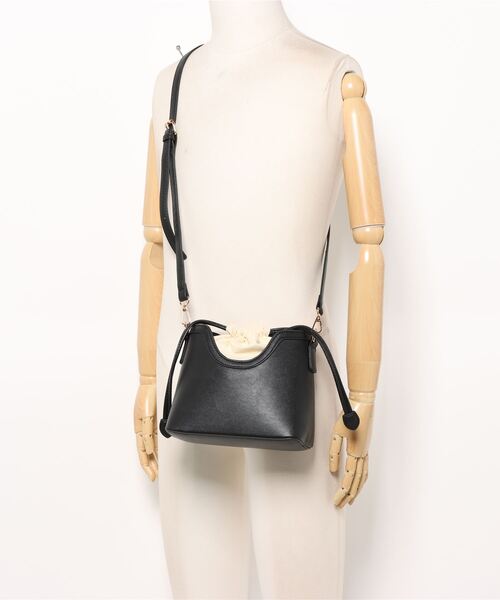 RANAN（ラナン）の「巾着切替デザインショルダーバッグ（ハンドバッグ・レディース・ブラック系その他/ブラウン系その他・FREE）」の8枚目の写真