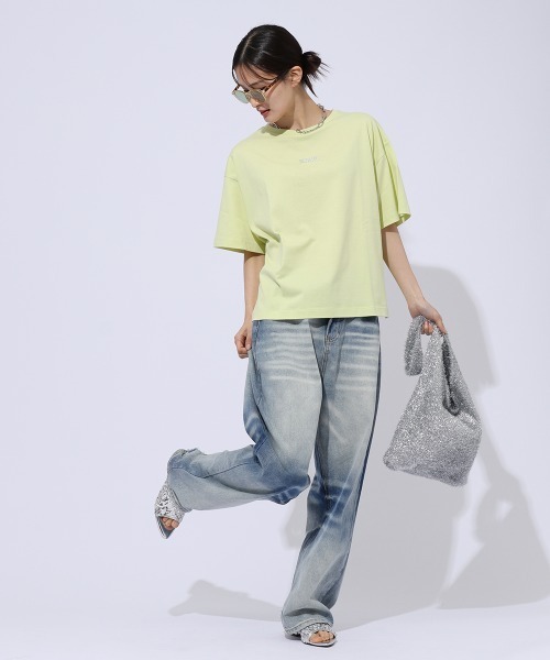 ENIM BY VICKY(エニムバイビッキー)の「ビンテージ加工デニムパンツ《洗濯機で洗える》(デニムパンツ・レディース・ブルー・M/L)」の2枚目の写真