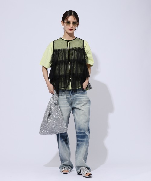 ENIM BY VICKY(エニムバイビッキー)の「ビンテージ加工デニムパンツ《洗濯機で洗える》(デニムパンツ・レディース・ブルー・M/L)」の11枚目の写真