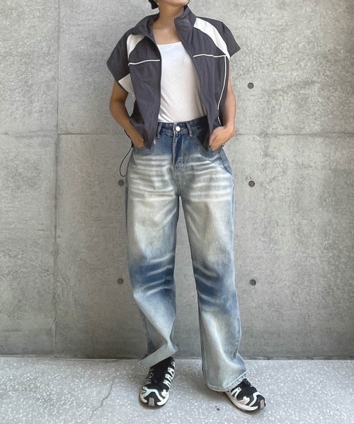 ENIM BY VICKY(エニムバイビッキー)の「ビンテージ加工デニムパンツ《洗濯機で洗える》(デニムパンツ・レディース・ブルー・M/L)」の17枚目の写真