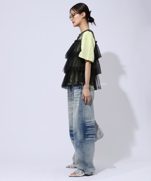 ENIM BY VICKY(エニムバイビッキー)の「ビンテージ加工デニムパンツ《洗濯機で洗える》(デニムパンツ・レディース・ブルー・M/L)」の8枚目の写真