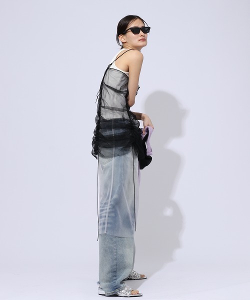 ENIM BY VICKY(エニムバイビッキー)の「ビンテージ加工デニムパンツ《洗濯機で洗える》(デニムパンツ・レディース・ブルー・M/L)」の10枚目の写真