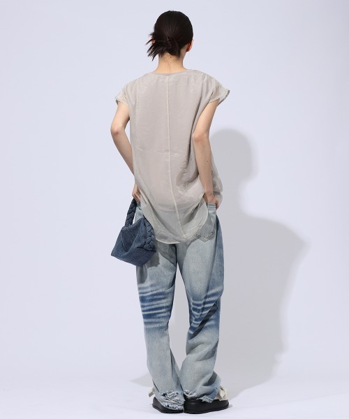 ENIM BY VICKY(エニムバイビッキー)の「ビンテージ加工デニムパンツ《洗濯機で洗える》(デニムパンツ・レディース・ブルー・M/L)」の5枚目の写真