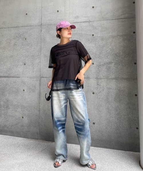 ENIM BY VICKY(エニムバイビッキー)の「ビンテージ加工デニムパンツ《洗濯機で洗える》(デニムパンツ・レディース・ブルー・M/L)」の15枚目の写真