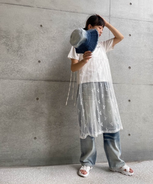 ENIM BY VICKY(エニムバイビッキー)の「ビンテージ加工デニムパンツ《洗濯機で洗える》(デニムパンツ・レディース・ブルー・M/L)」の14枚目の写真