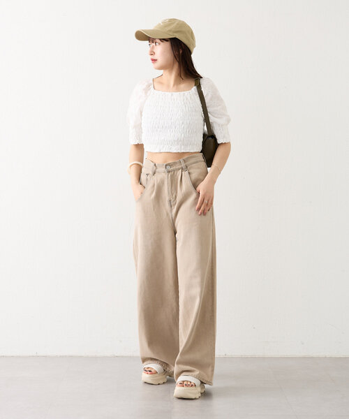 mline（エムライン）の「[mline]レース刺繍ギャザーブラウス（シャツ/ブラウス・レディース・ブラック/イエロー/オフホワイト・FREE）」の9枚目の写真