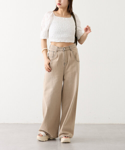 mline（エムライン）の「[mline]レース刺繍ギャザーブラウス（シャツ/ブラウス・レディース・ブラック/イエロー/オフホワイト・FREE）」の10枚目の写真