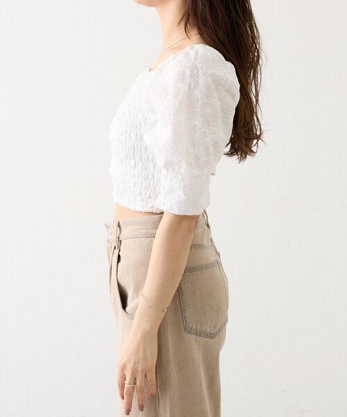 mline（エムライン）の「[mline]レース刺繍ギャザーブラウス（シャツ/ブラウス・レディース・ブラック/イエロー/オフホワイト・FREE）」の12枚目の写真