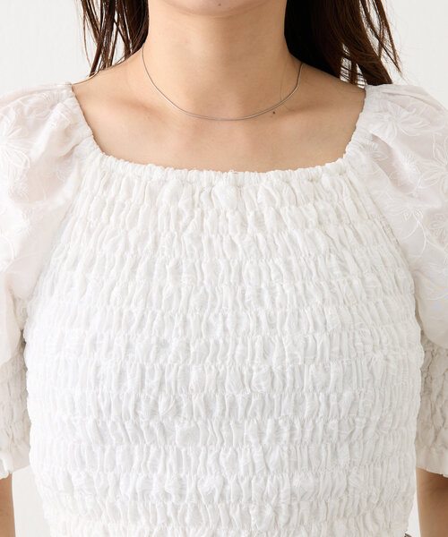 mline（エムライン）の「[mline]レース刺繍ギャザーブラウス（シャツ/ブラウス・レディース・ブラック/イエロー/オフホワイト・FREE）」の15枚目の写真