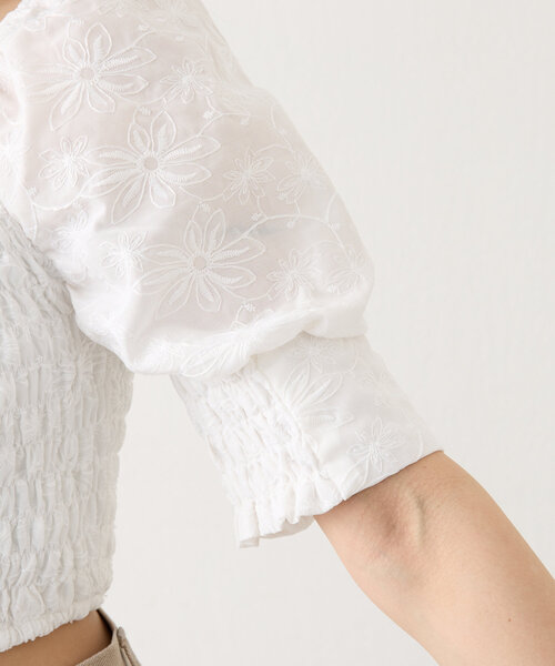 mline（エムライン）の「[mline]レース刺繍ギャザーブラウス（シャツ/ブラウス・レディース・ブラック/イエロー/オフホワイト・FREE）」の16枚目の写真