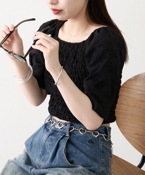 mline（エムライン）の「[mline]レース刺繍ギャザーブラウス（シャツ/ブラウス・レディース・ブラック/イエロー/オフホワイト・FREE）」の18枚目の写真