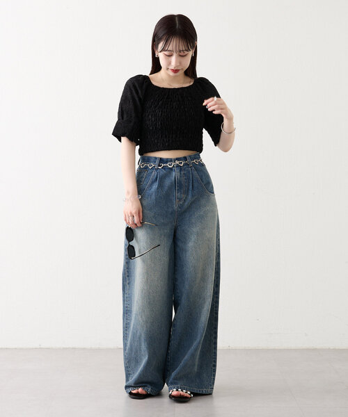 mline（エムライン）の「[mline]レース刺繍ギャザーブラウス（シャツ/ブラウス・レディース・ブラック/イエロー/オフホワイト・FREE）」の22枚目の写真