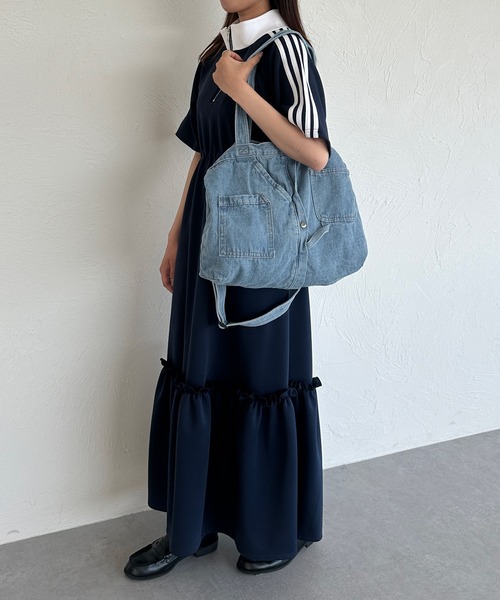 kutir（クティール）の「デニムトートバッグ（トートバッグ・レディース・ライトインディゴブルー/インディゴブルー・FREE）」の5枚目の写真