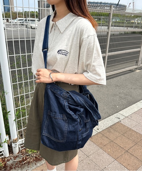 kutir（クティール）の「デニムトートバッグ（トートバッグ・レディース・ライトインディゴブルー/インディゴブルー・FREE）」の3枚目の写真