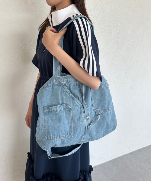 kutir（クティール）の「デニムトートバッグ（トートバッグ・レディース・ライトインディゴブルー/インディゴブルー・FREE）」の14枚目の写真