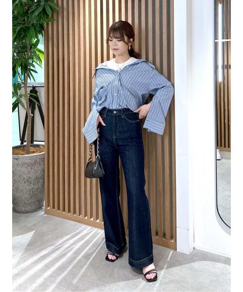 FREE'S MART（フリーズマート）の「◆2WAYオフショルシャツ（シャツ/ブラウス・レディース・ブルー系その他/ホワイト/ブルー・FREE）」の11枚目の写真