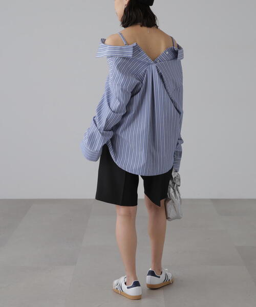 FREE'S MART（フリーズマート）の「◆2WAYオフショルシャツ（シャツ/ブラウス・レディース・ブルー系その他/ホワイト/ブルー・FREE）」の13枚目の写真