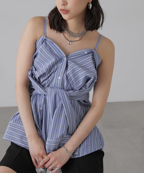 FREE'S MART（フリーズマート）の「◆2WAYオフショルシャツ（シャツ/ブラウス・レディース・ブルー系その他/ホワイト/ブルー・FREE）」の17枚目の写真