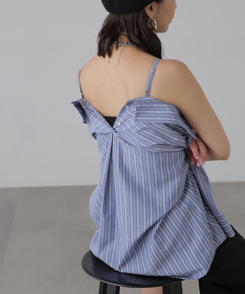 FREE'S MART（フリーズマート）の「◆2WAYオフショルシャツ（シャツ/ブラウス・レディース・ブルー系その他/ホワイト/ブルー・FREE）」の19枚目の写真