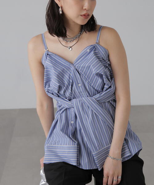 FREE'S MART（フリーズマート）の「◆2WAYオフショルシャツ（シャツ/ブラウス・レディース・ブルー系その他/ホワイト/ブルー・FREE）」の20枚目の写真