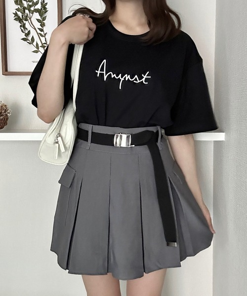 Cham.（チャム）の「フロントロゴビッグT（Tシャツ/カットソー・レディース・ネイビー/ホワイト/ブラック/グレー・F）」の2枚目の写真