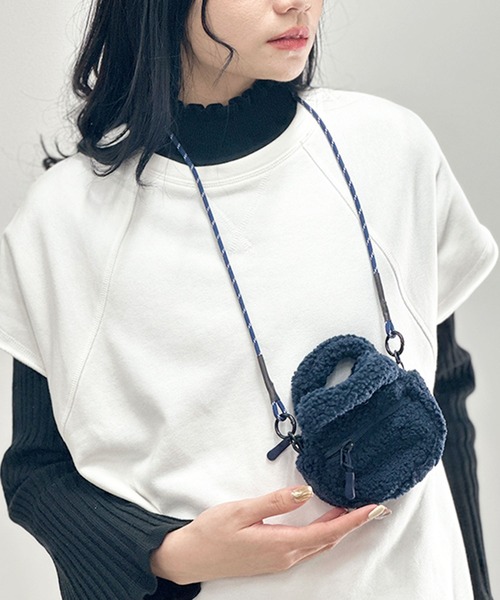 【S’AIME】ふわもこショルダーバッグ2way ふわもこ2wayボアミニショルダーバッグ（ショルダーバッグ